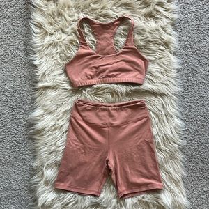 Organic Stretch Biker Shorts + Bra Set